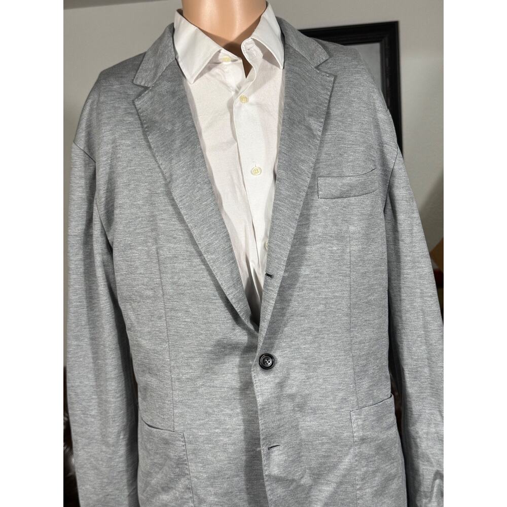 Brunello Cucinelli Knit stretch Blazer Cotton Silk Gray 46R US Unstructured EUC